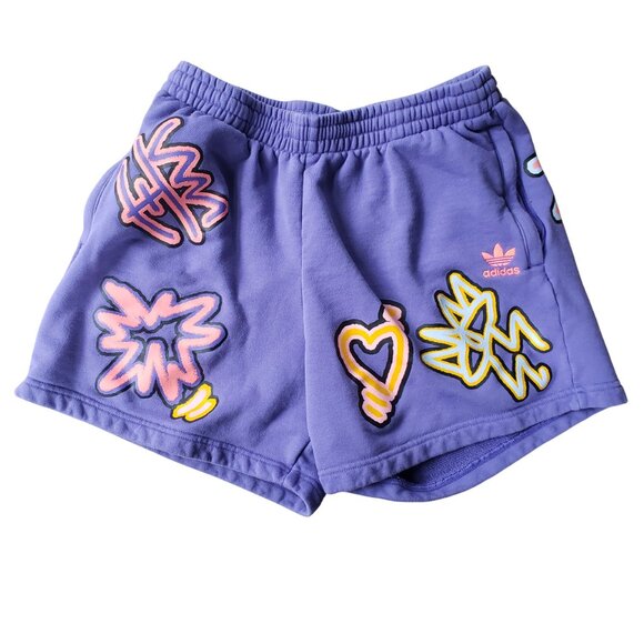 Adidas Originals Pride Knit Shorts Purple Love Unites Print Medium - Picture 2 of 10